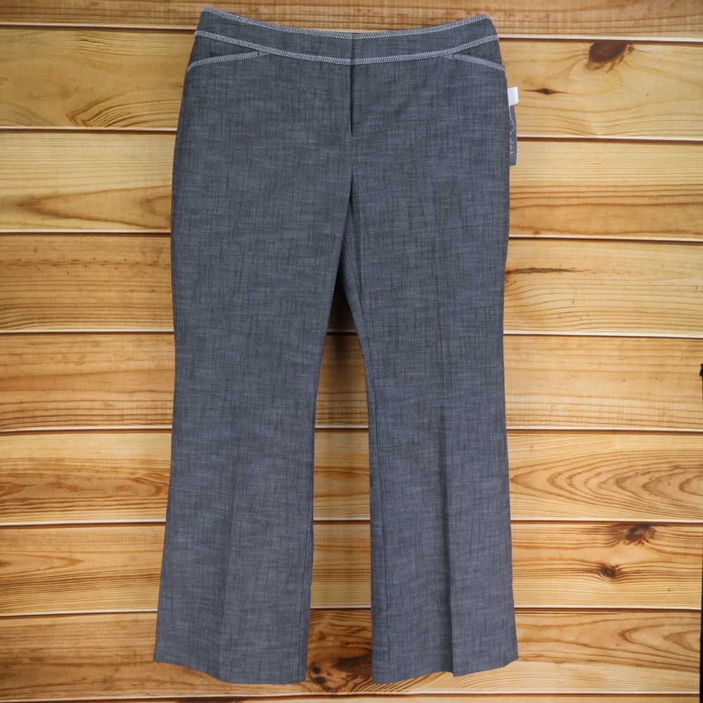Fashion Bug Pants Womens Size 18W Gray Heathered Flared Leg Pockets Mid Rise NWT